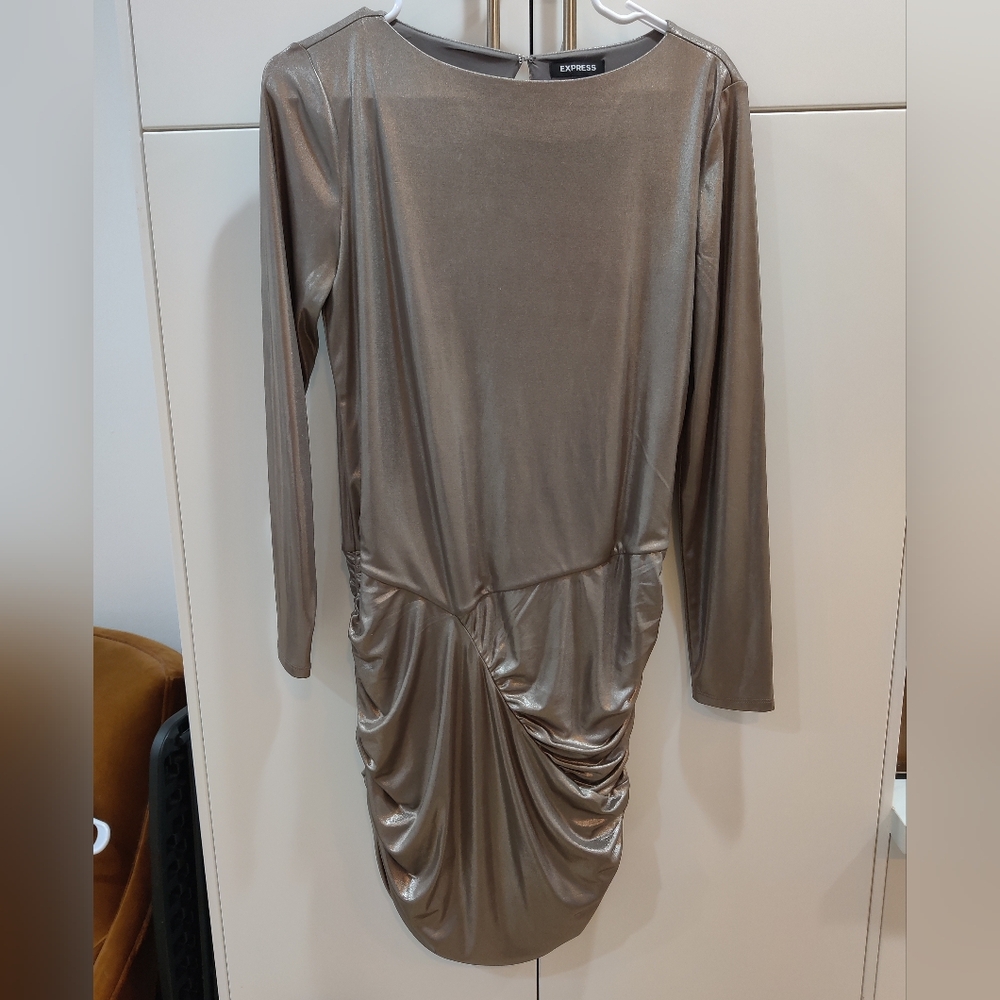 Gold Express mini dress, size m